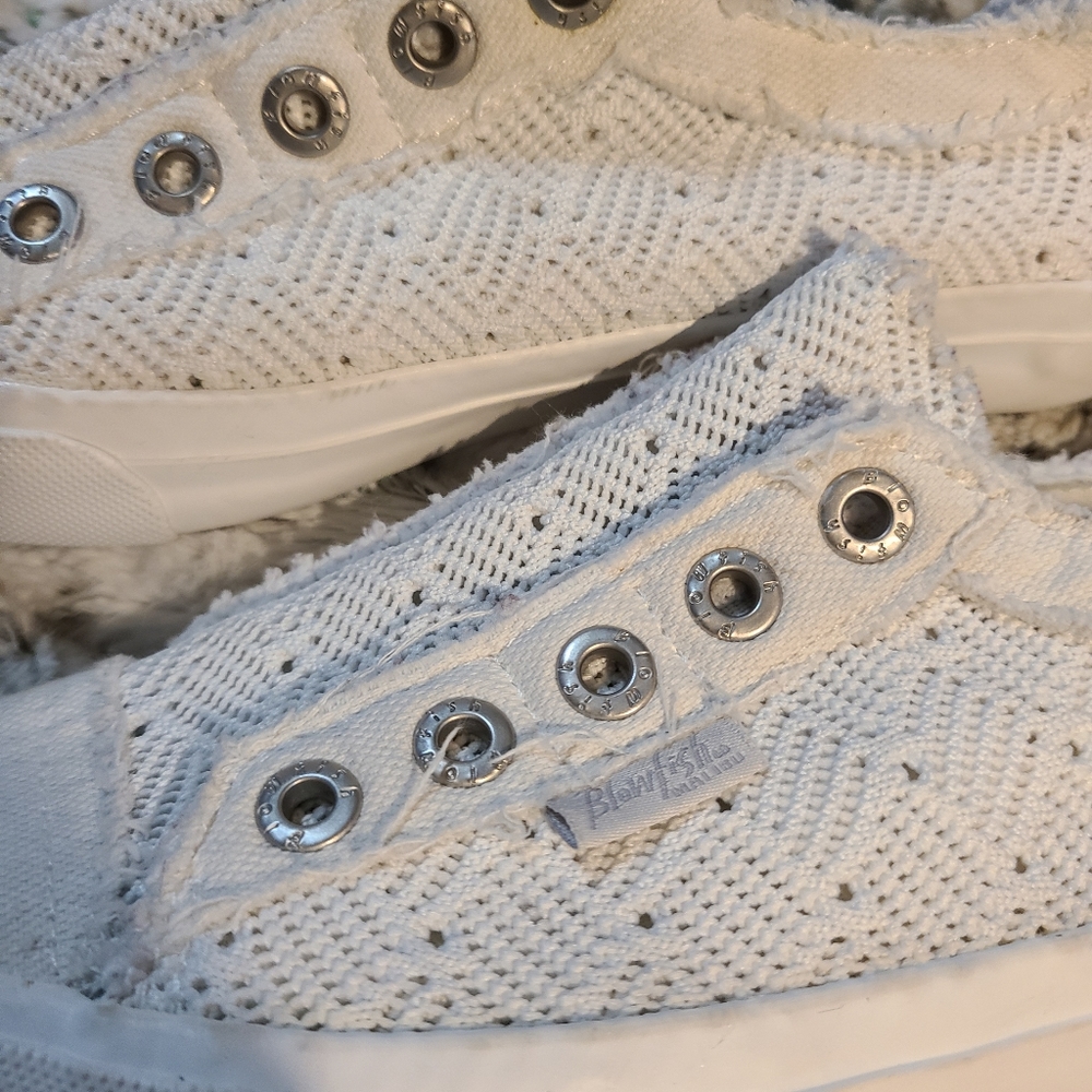 EUC blowfish slip ons